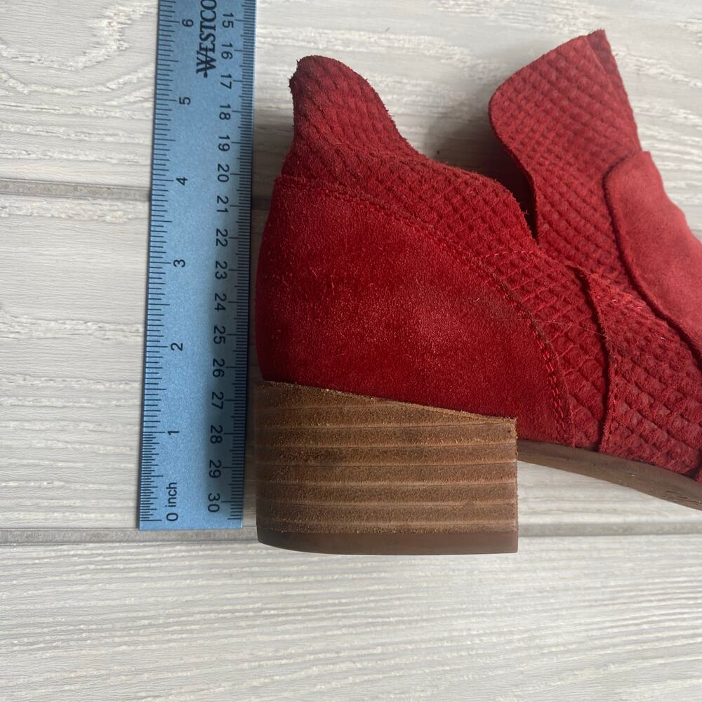 Seychelles Red Score Suede Booties Size 6.5 - Picture 5 of 11